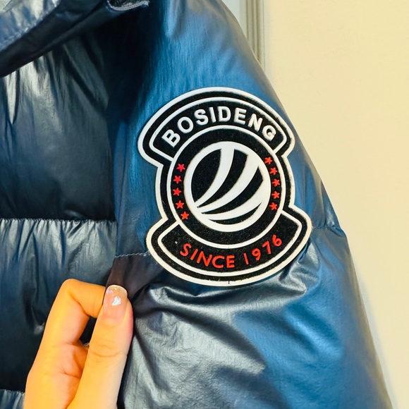 Metallic Blue Goose Down Jacket Winter Parka - Size S - Picture 6 of 8